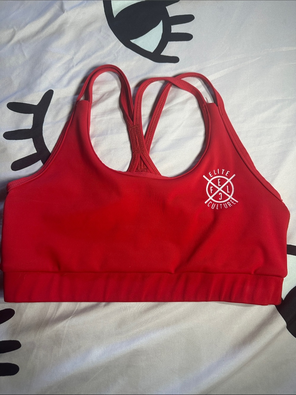 Women's Red Strappy Sports Bra